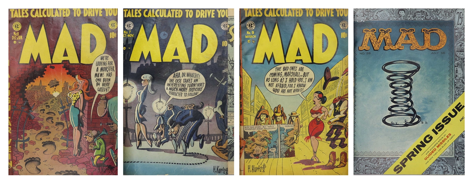 63 Issues of ''Mad'' Magazines From Issue #7 in 1953 to Issue #69 in 1962,  Bound in Four Volumes -- Also Includes the Sole Two Issues of ''Trump'' Magazine Published by Hugh Hefner in 1957